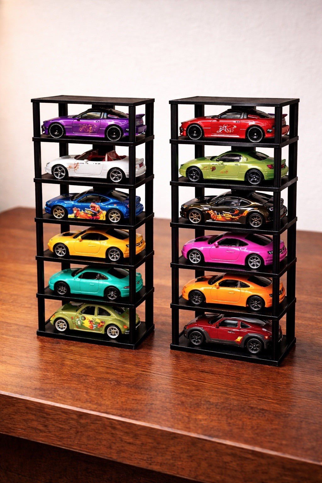 2er-Set Regal für Hot Wheels Autos 1:64 – Modellauto Display