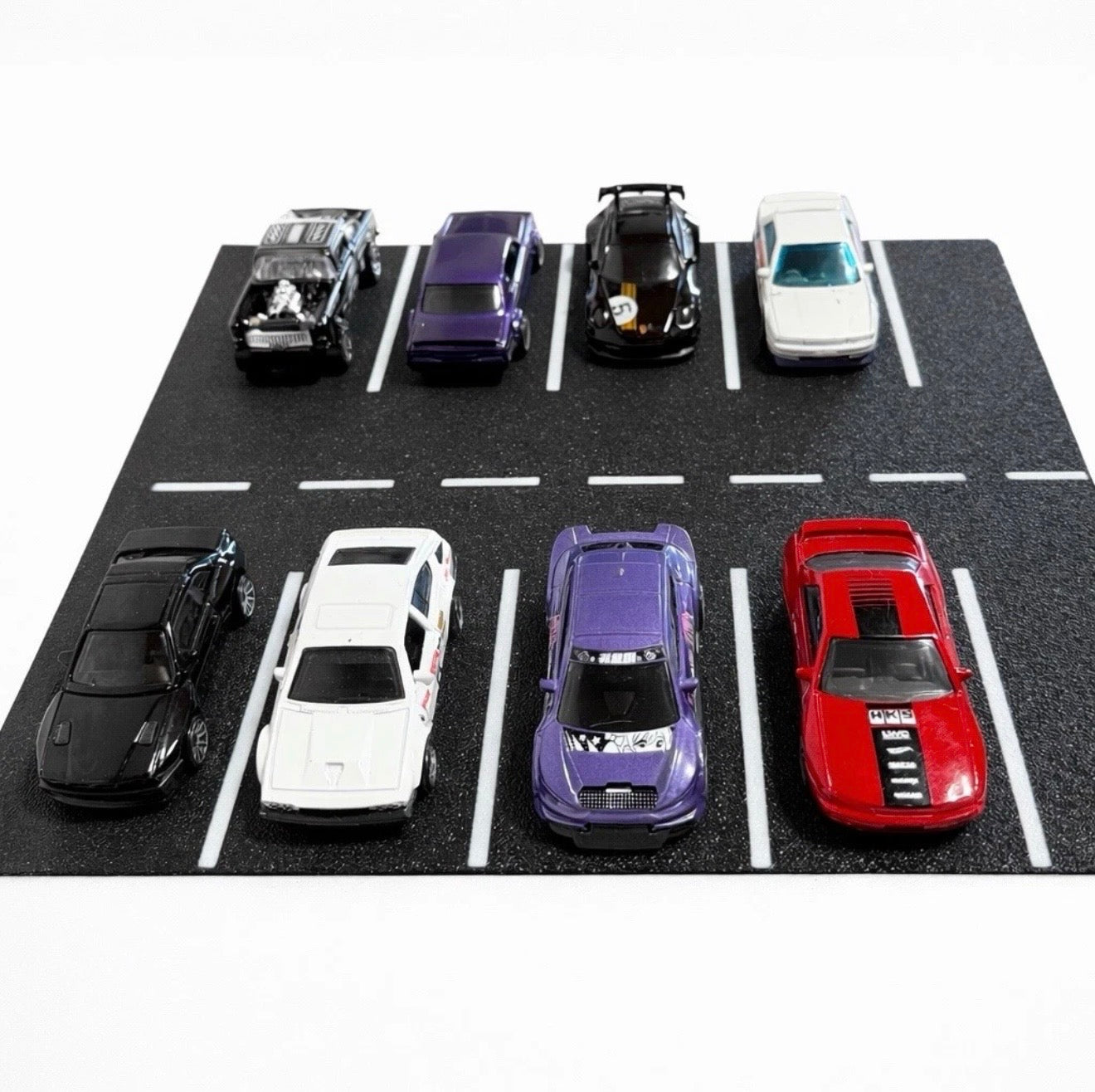 Parkplatz Diorama für 10 Modellautos 1:64 – ideal für Hot Wheels & Matchbox