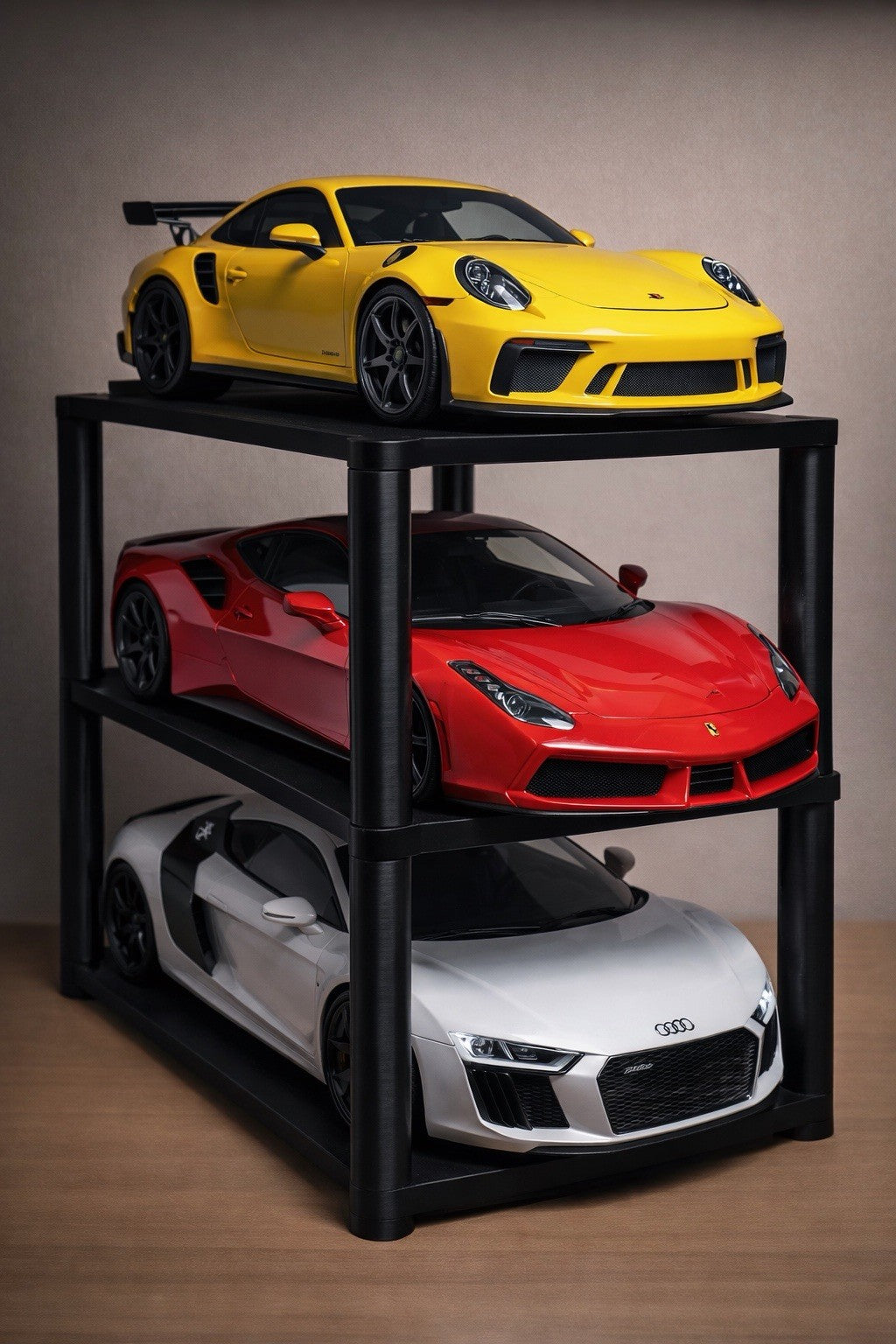 Modellauto Ständer 1:18 für 3 Autos – Display Regal Präsentationsständer