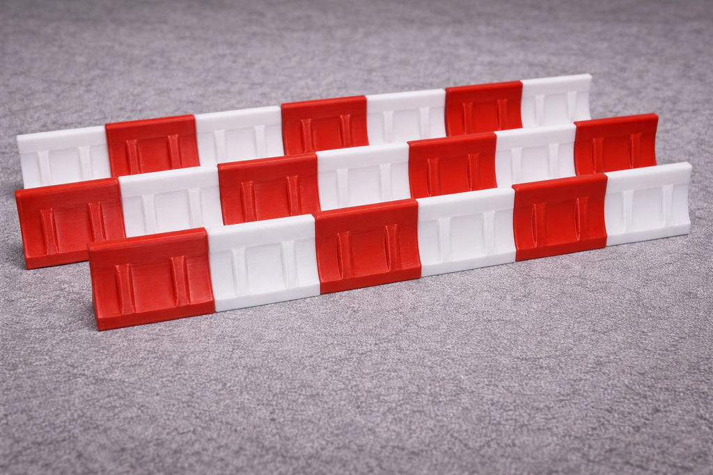 20 Stück Baustellen Absperrung 1:35 Rot-Weiß – Straßenbarriere Modellbau Diorama