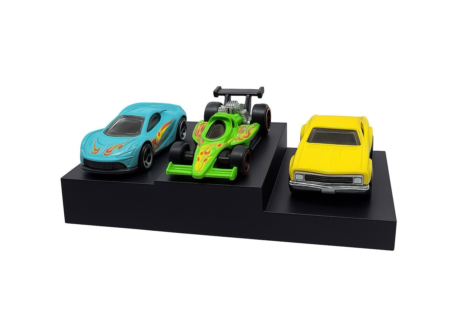 Expositor Sockeldisplay für 3 Hot Wheels Autos, Podium, 1:64