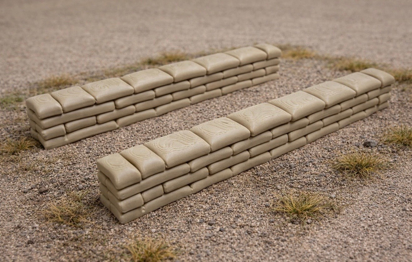 4x Sandsäcke Diorama 1:35 – 3D Druck – Militär Modellbau Zubehör – Stellung