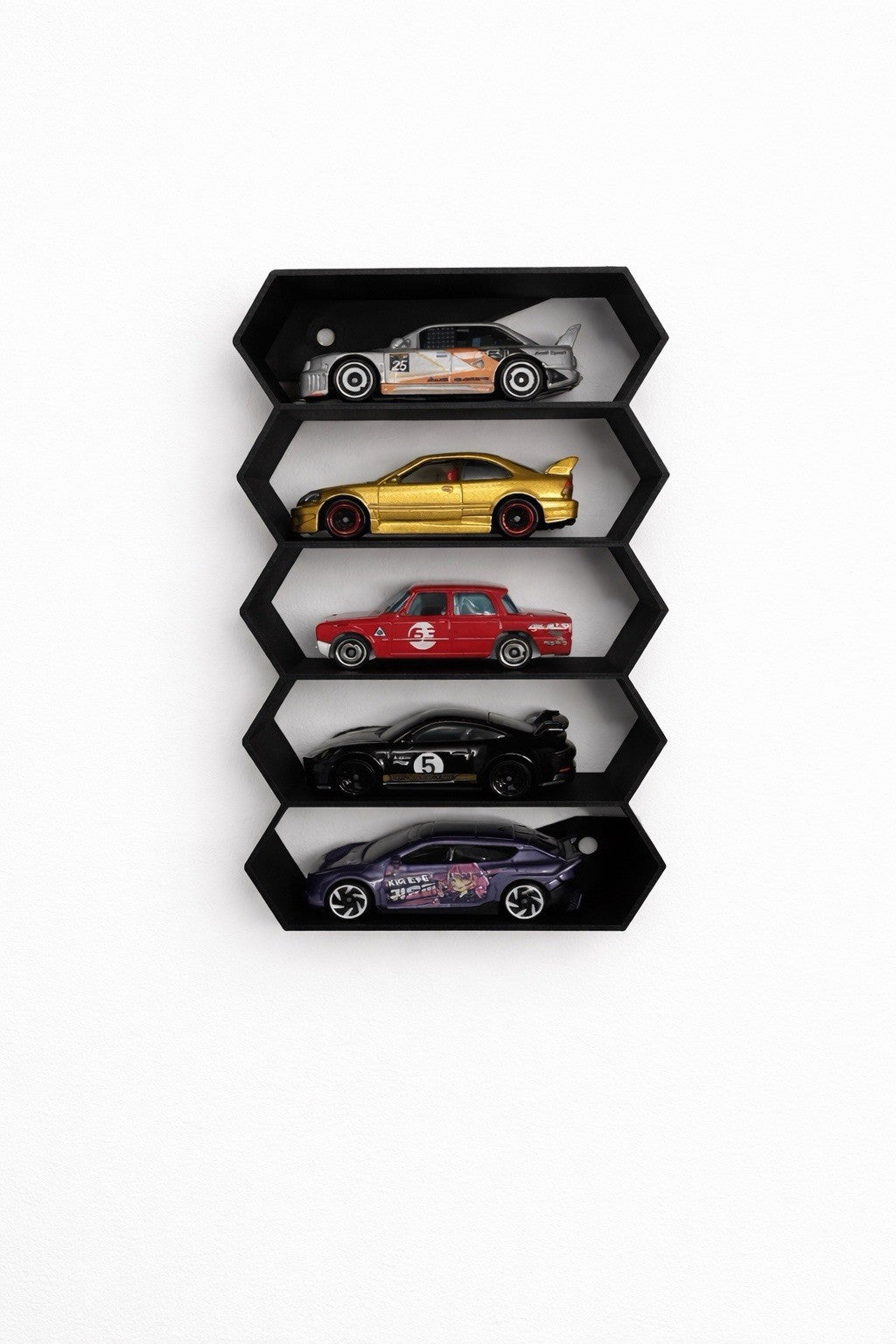 Modulares Wanddisplay für 25 Modellautos 1:64 – Sammler Präsentationssyste
