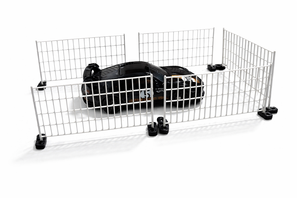 20x Bauzaun für Hot Wheels 1:64 – Diorama, Rennstrecke, Modellbau Zaun 1:87