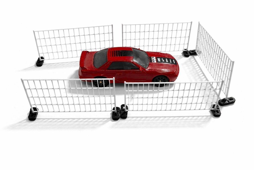 20x Bauzaun für Hot Wheels 1:64 – Diorama, Rennstrecke, Modellbau Zaun 1:87