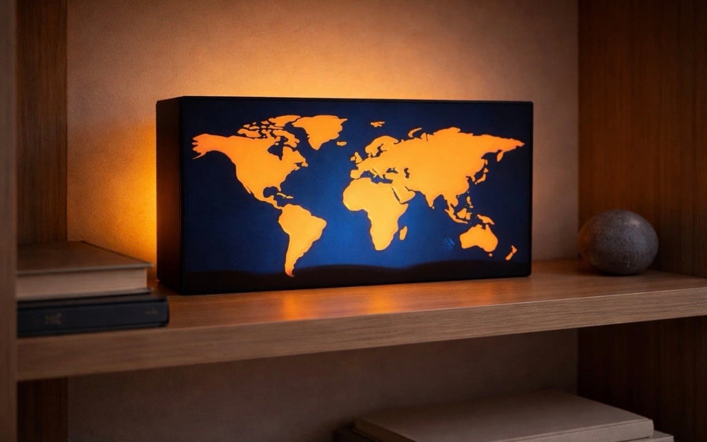LED Weltkarte Lightbox mit Akku Moderne Deko & Stimmungsvolles Lich