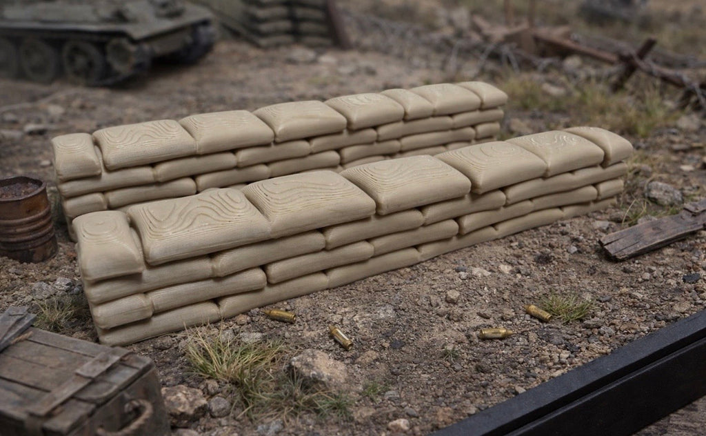 4x Sandsäcke Diorama 1:35 – 3D Druck – Militär Modellbau Zubehör – Stellung