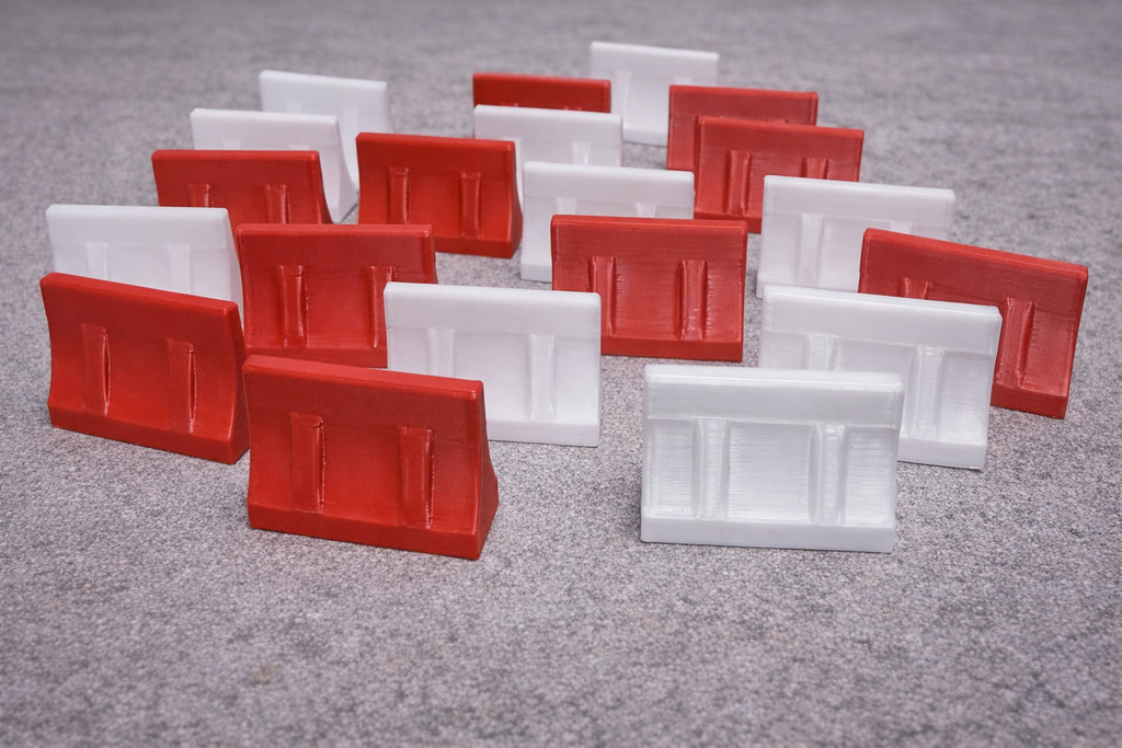 20 Stück Baustellen Absperrung 1:35 Rot-Weiß – Straßenbarriere Modellbau Diorama