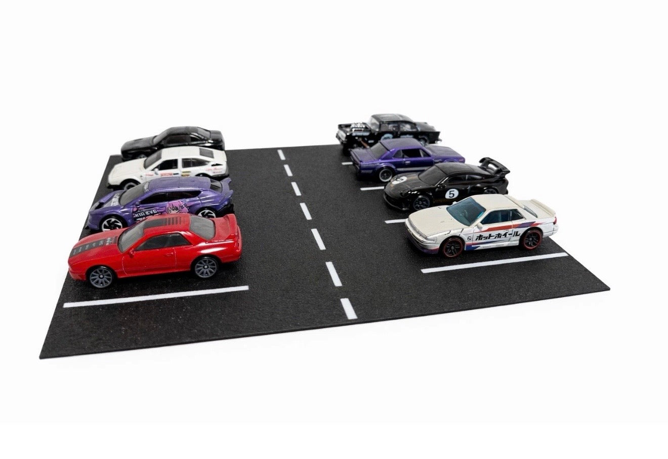 Parkplatz Diorama für 10 Modellautos 1:64 – ideal für Hot Wheels & Matchbox