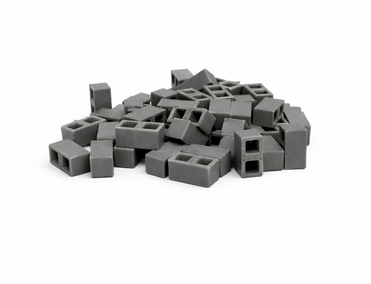 50x Mini Betonblöcke 1:35 Diorama Baustelle Ziegel Steine Modellbau Zubehör