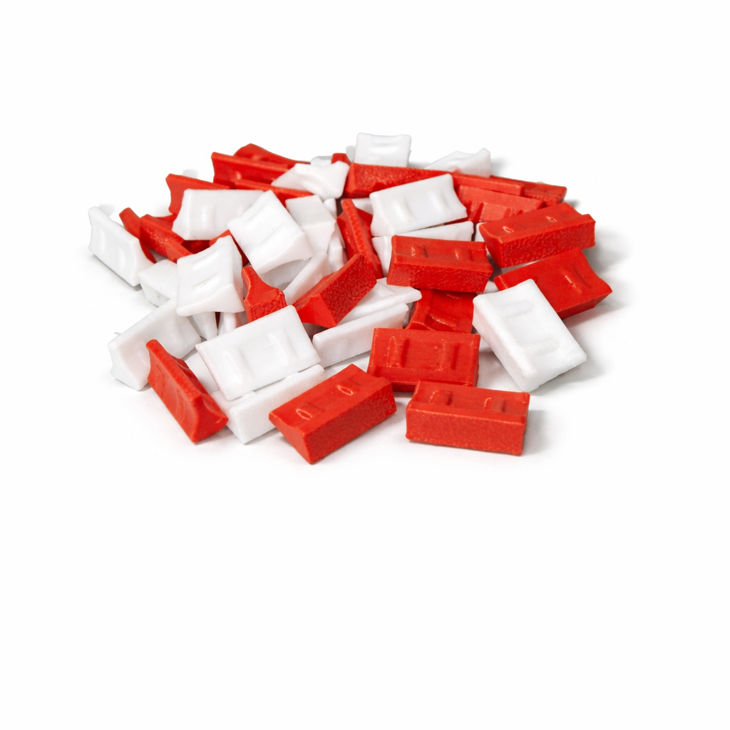 50x Absperrbarrieren Rot Weiß 1:64 1:87 Diorama für Hot Wheels Set