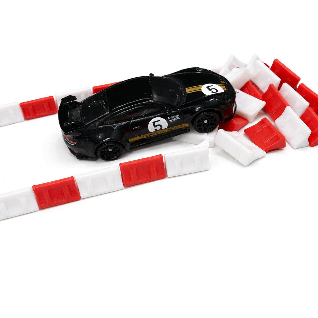 50x Absperrbarrieren Rot Weiß 1:64 1:87 Diorama für Hot Wheels Set
