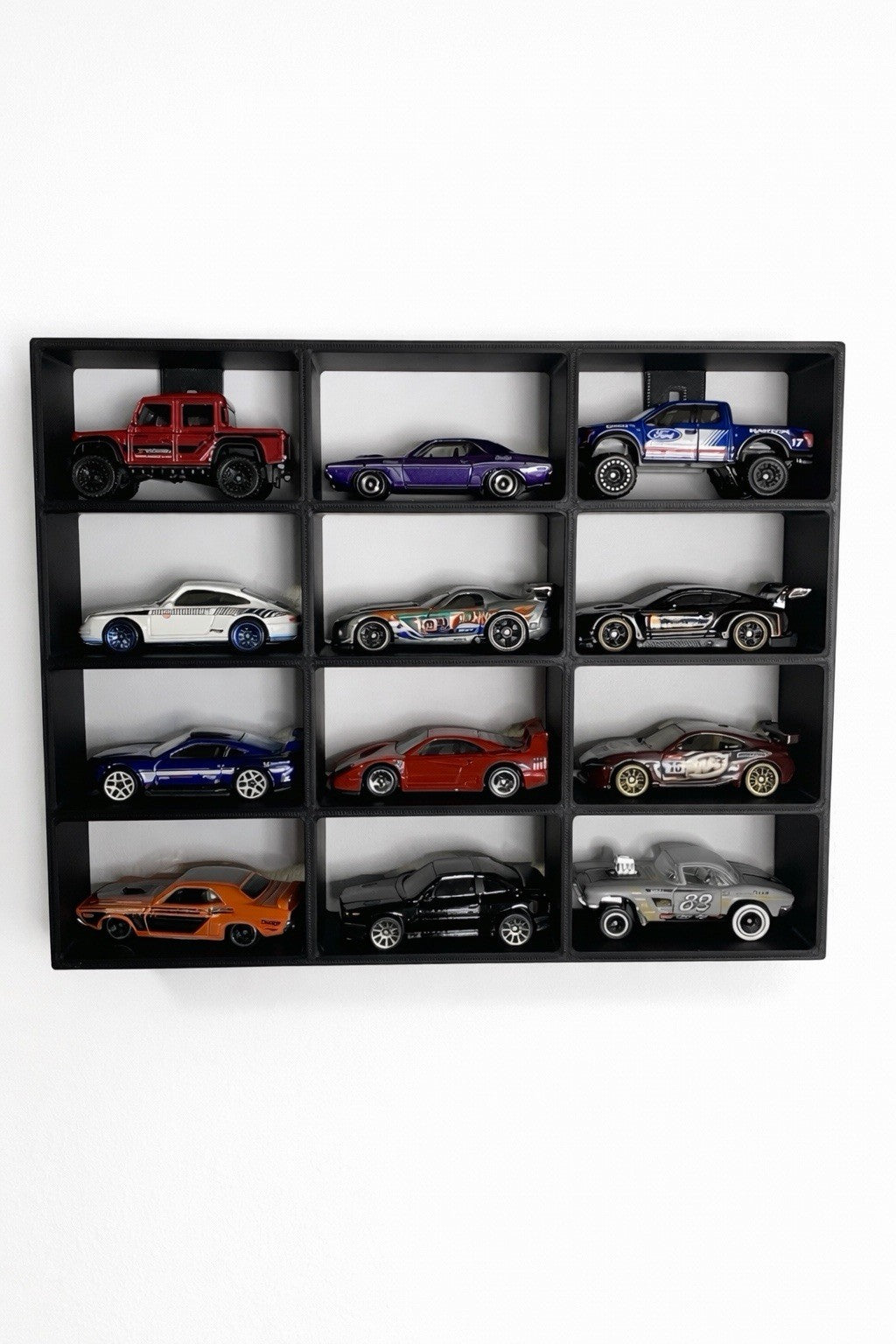 Modellauto Wandregal 1:64 für 12 Autos – Hot Wheels / Matchbox Display, Sammler
