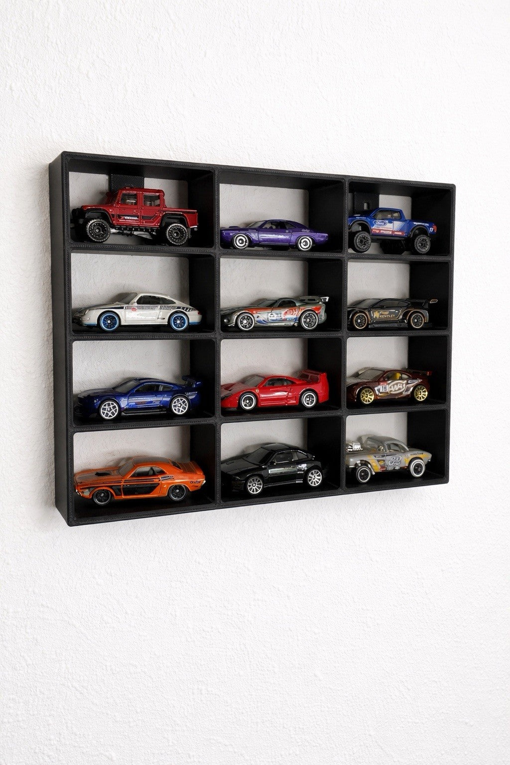 Modellauto Wandregal 1:64 für 12 Autos – Hot Wheels / Matchbox Display, Sammler