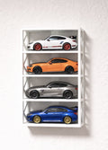 2x Modellauto-Wandregal 1:43, Vitrine für 8-10 Modellautos