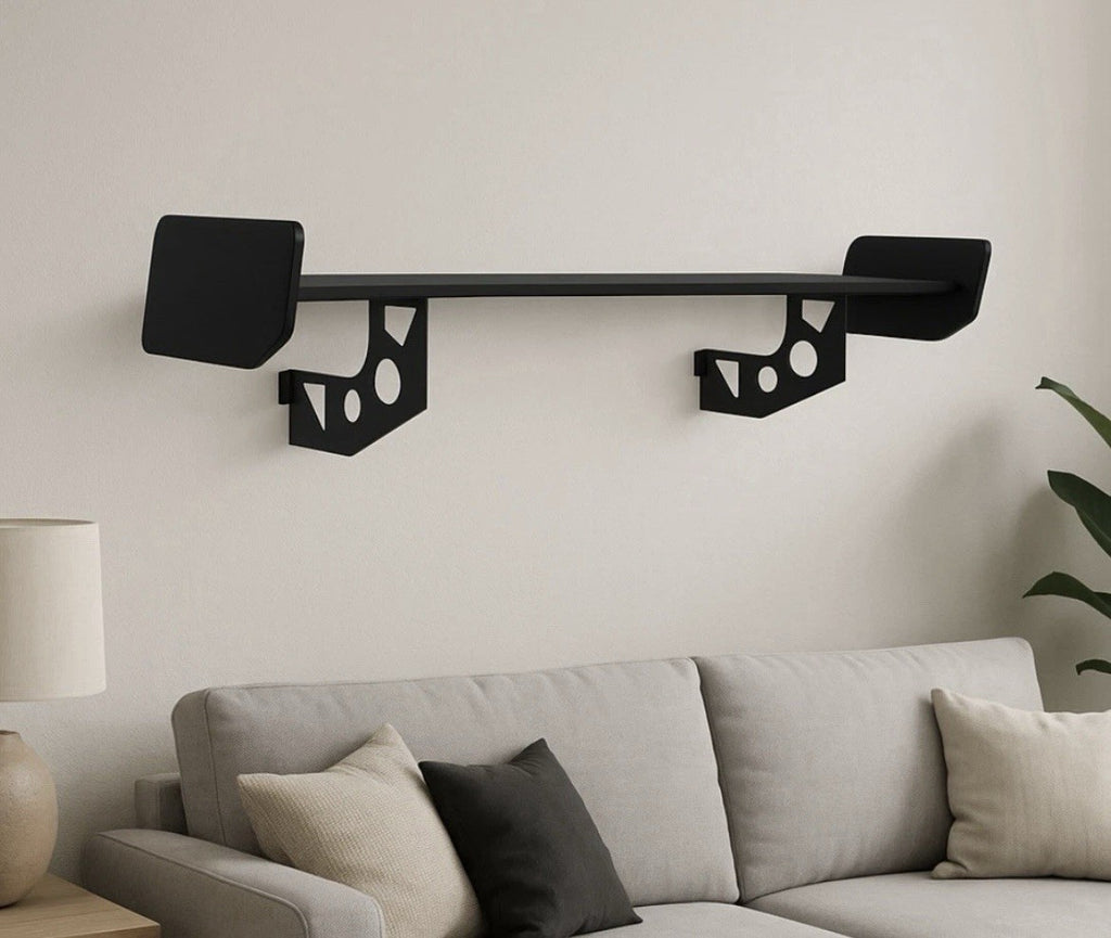 Motorsport Wall Shelf 80cm - Spoiler Design for Garage, Office or Living Room