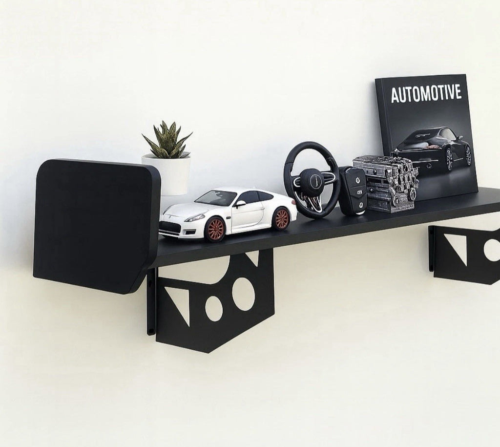 Motorsport Wall Shelf 80cm - Spoiler Design for Garage, Office or Living Room