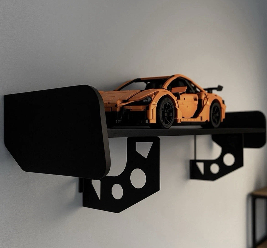 Motorsport Wall Shelf 80cm - Spoiler Design for Garage, Office or Living Room