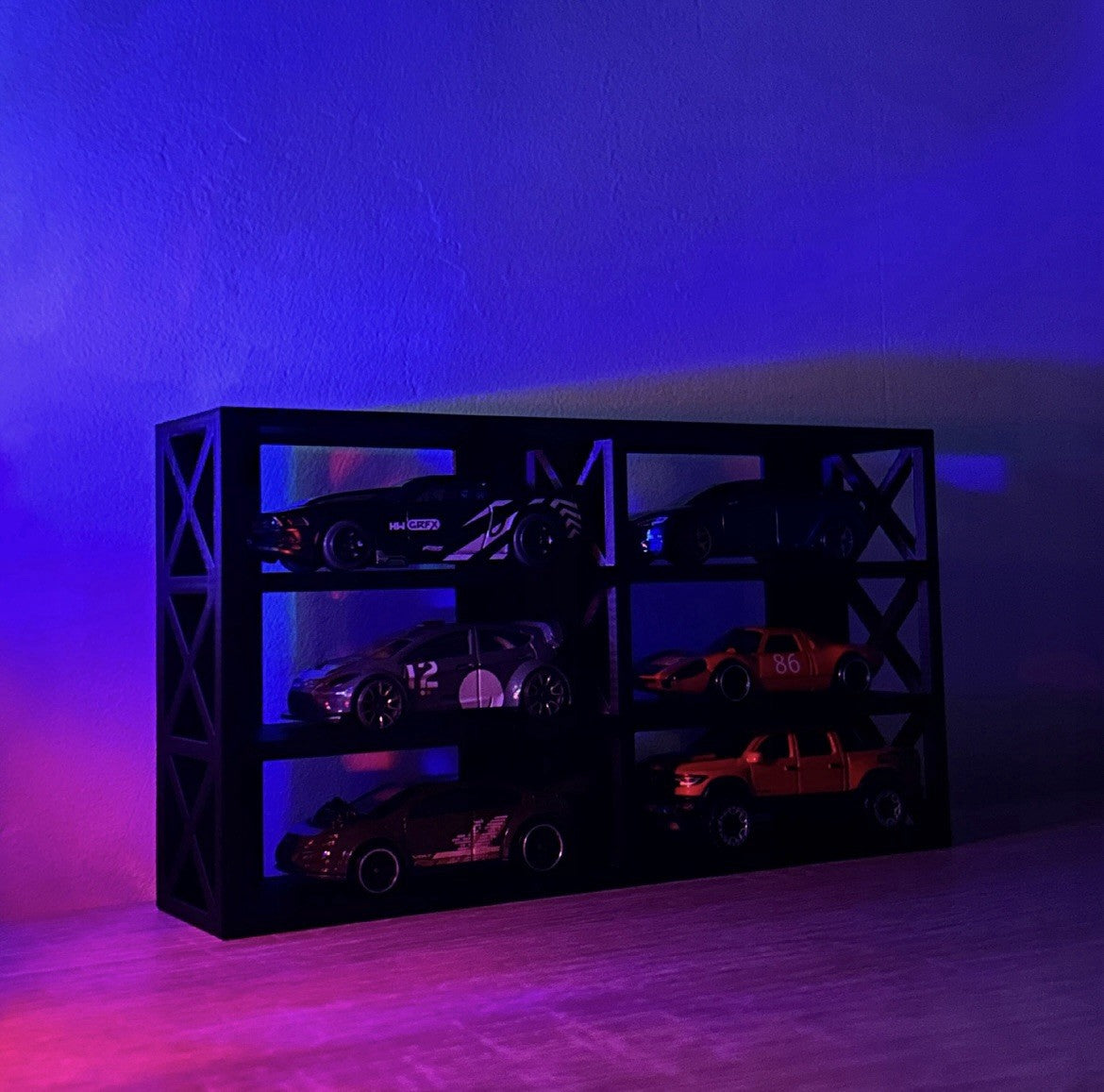 Hot Wheels 1:64 Regaldisplay für 6 Autos | Sammlerständer für Modellautos