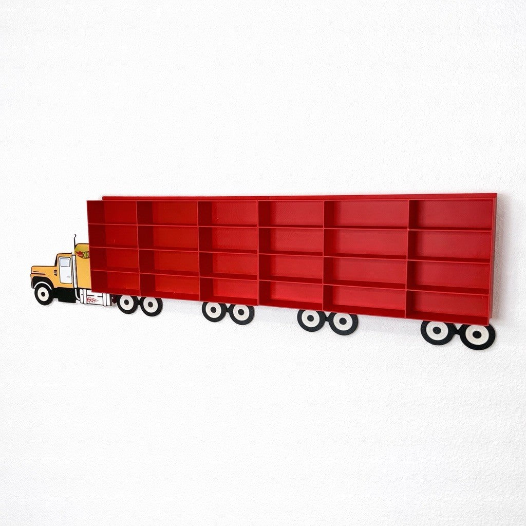 LKW-Regal für 24 Autos im Maßstab 1:64 – Wanddisplay für Hot Wheels – Geschenkidee für Sammler
