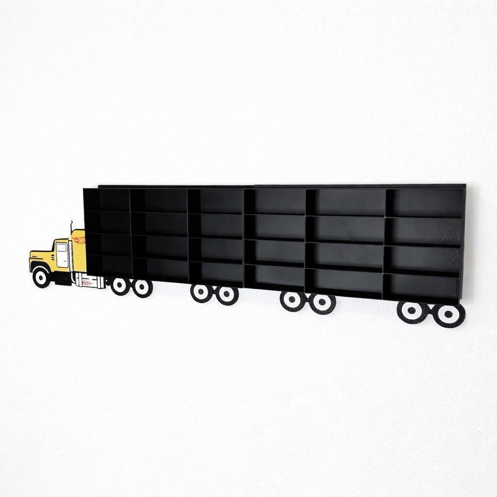 LKW-Regal für 24 Autos im Maßstab 1:64 – Wanddisplay für Hot Wheels – Geschenkidee für Sammler